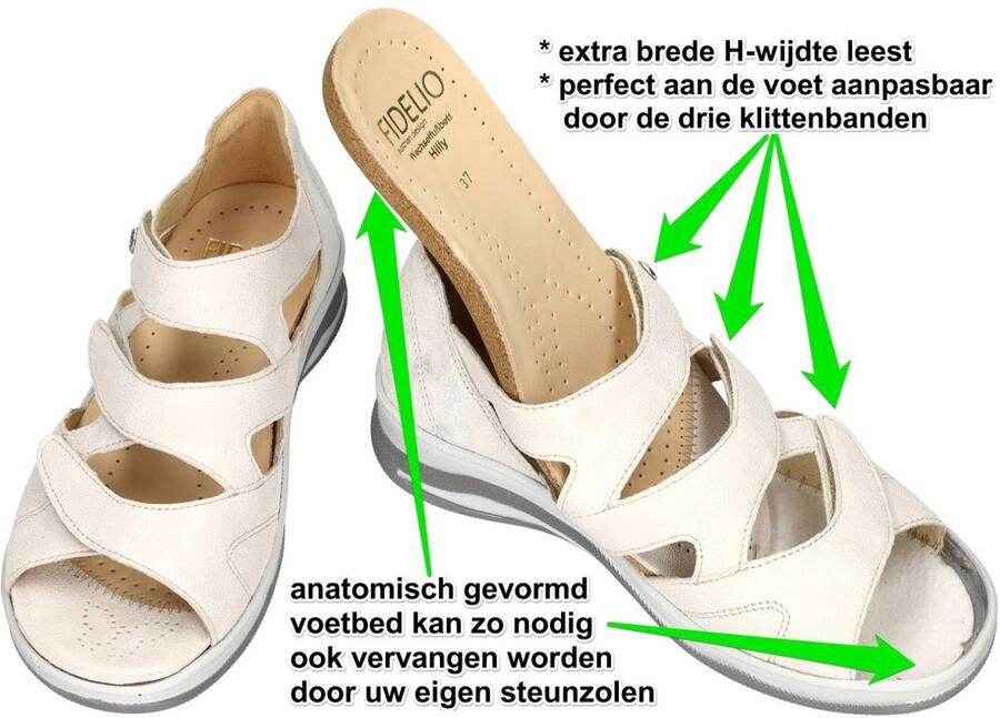 Fidelio Hallux -Dames off-white ecru parel sandalen