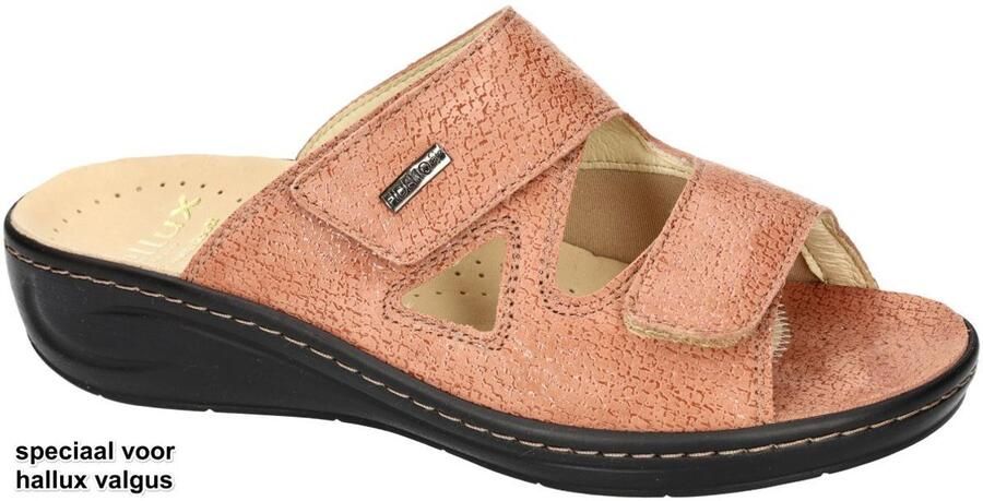 Fidelio Hallux -Dames perzik roze slippers & muiltjes