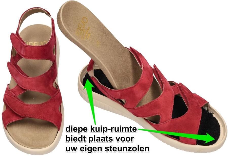 Fidelio Hallux -Dames rood donker sandalen