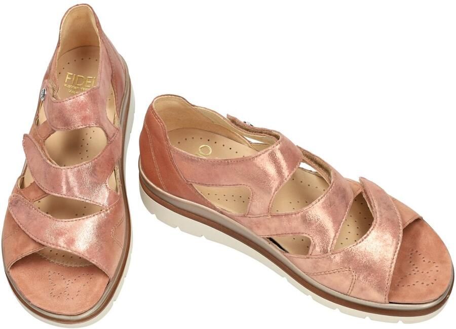 Fidelio Hallux -Dames roze-goud metallic sandalen