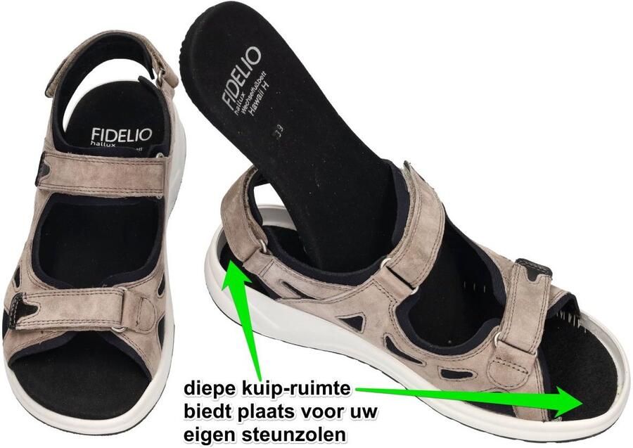 Fidelio Hallux -Dames taupe sandalen