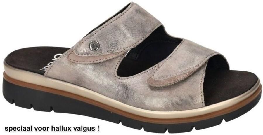 Fidelio Hallux -Dames taupe slippers & muiltjes