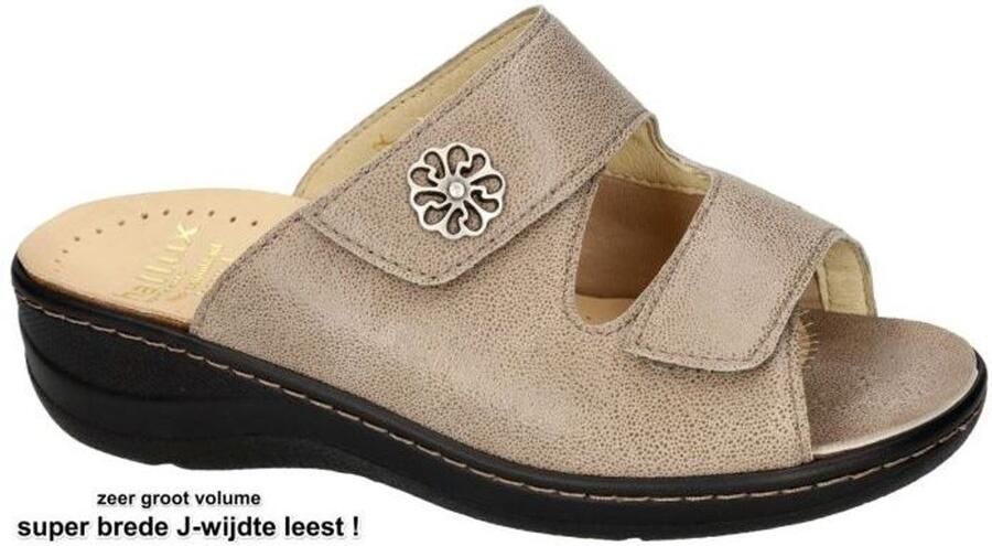 Fidelio Hallux -Dames taupe slippers & muiltjes