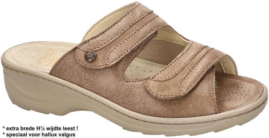Fidelio Hallux -Dames taupe slippers & muiltjes