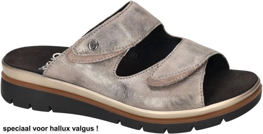 Fidelio Hallux -Dames taupe slippers & muiltjes