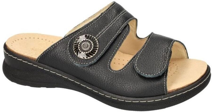 Fidelio Hallux -Dames zwart slippers & muiltjes