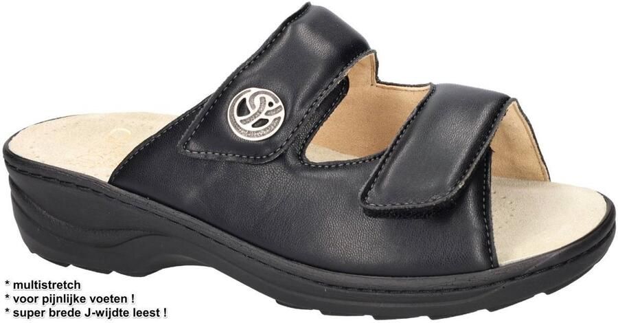 Fidelio Hallux -Dames zwart slippers & muiltjes