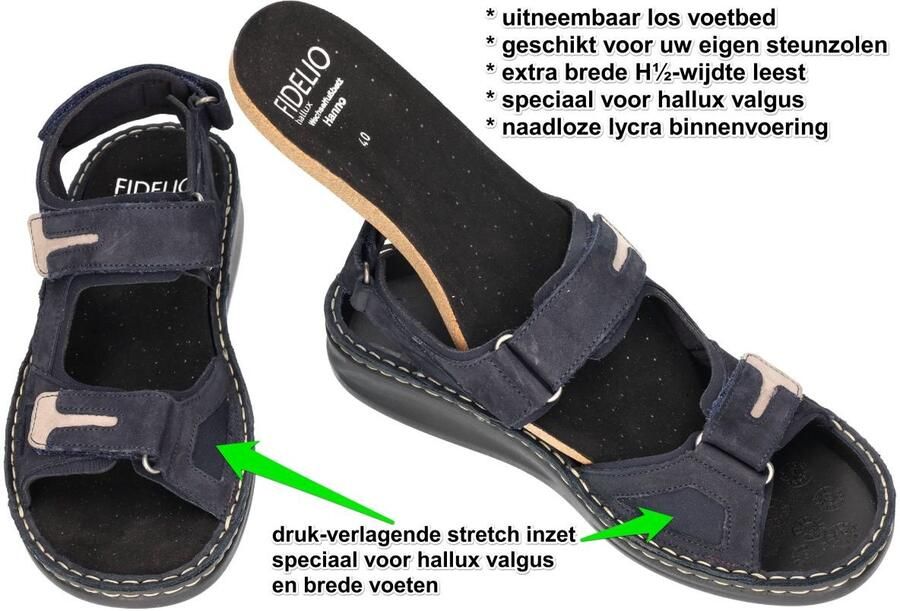Fidelio Hallux -Heren blauw donker sandalen