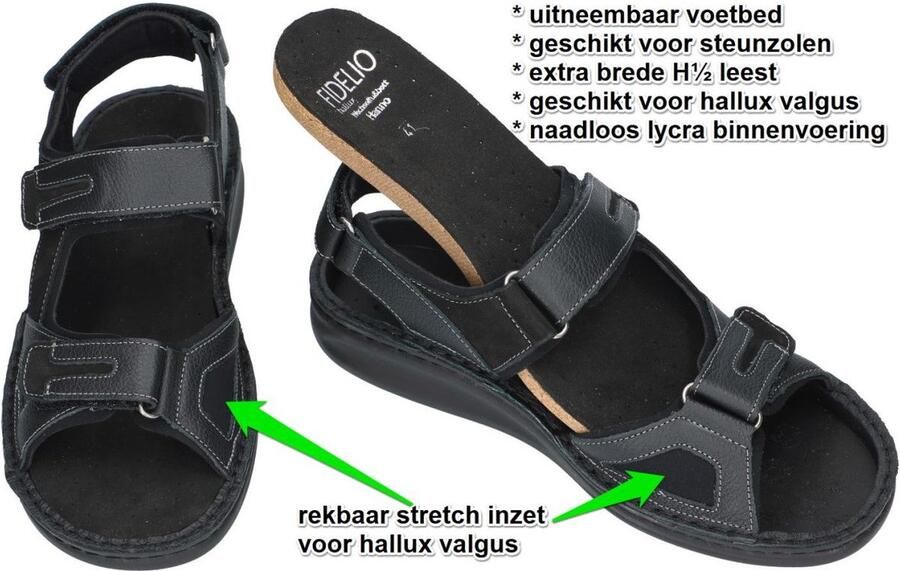 Fidelio Hallux -Heren zwart sandalen - Foto 2