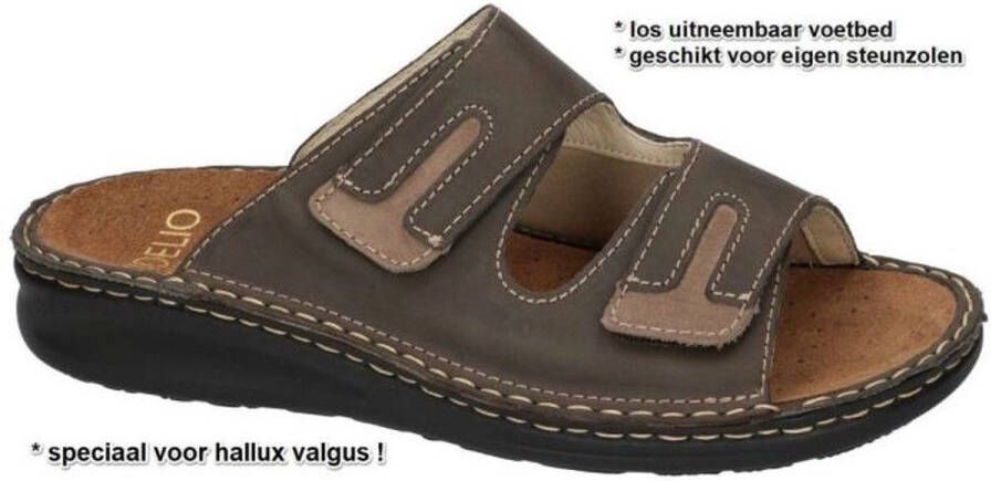 Fidelio Hallux -Heren bruin donker pantoffels & slippers
