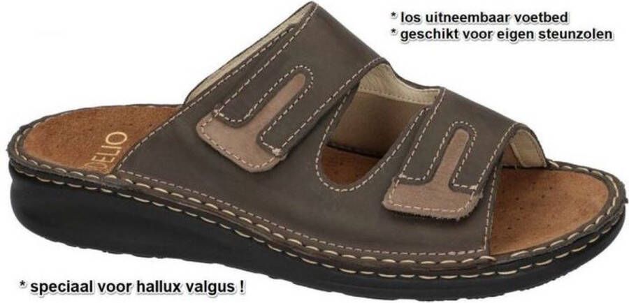 Fidelio Hallux -Heren bruin donker pantoffels & slippers