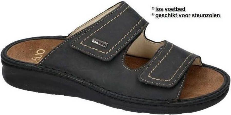 Fidelio Hallux -Heren zwart pantoffels & slippers