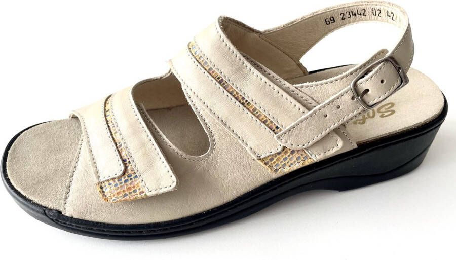 Fidelio Softline 2344202 Comfort Dames Sandalen met uitneembaar voetbed Beige
