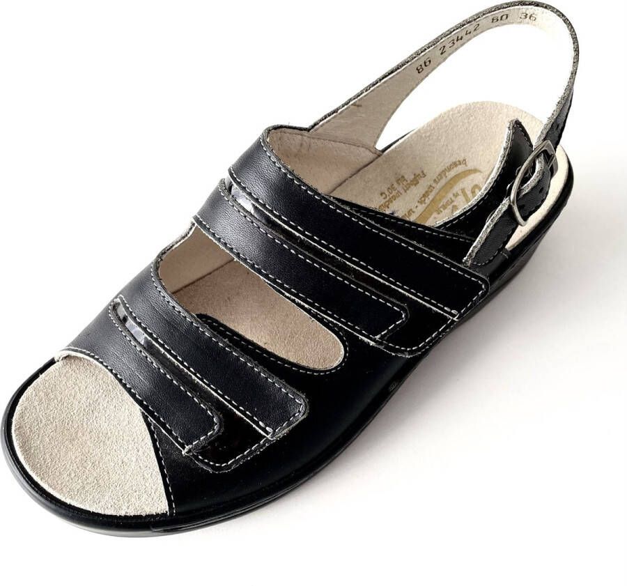 Fidelio Softline Comfort Dames Sandalen met uitneembaar voetbed Zwart