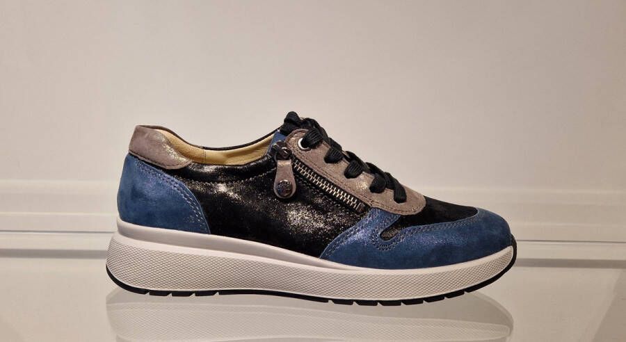 Fidelio Veterschoen Rits Donker Blauw Combi