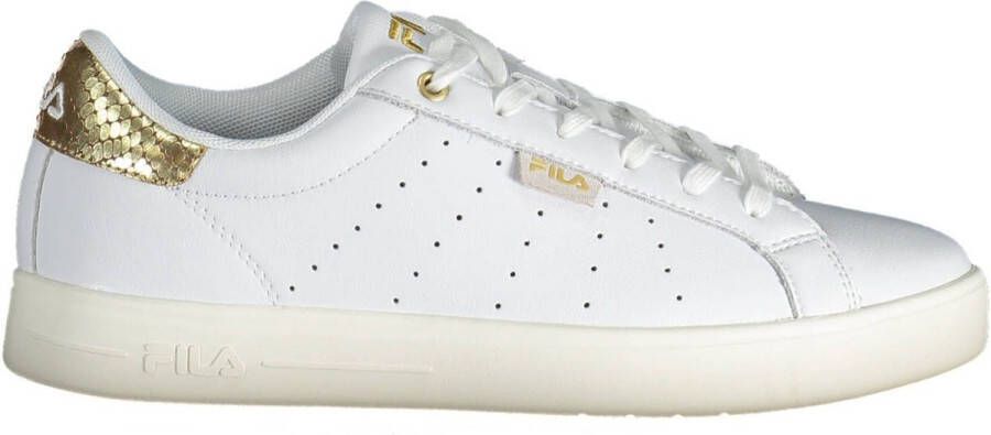Fila Sportieve witte vetersneakers met gouden details White Dames