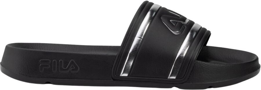 Fila Zwarte Polyethyleen Slipper met Zilveren Logodetails Black - Foto 2