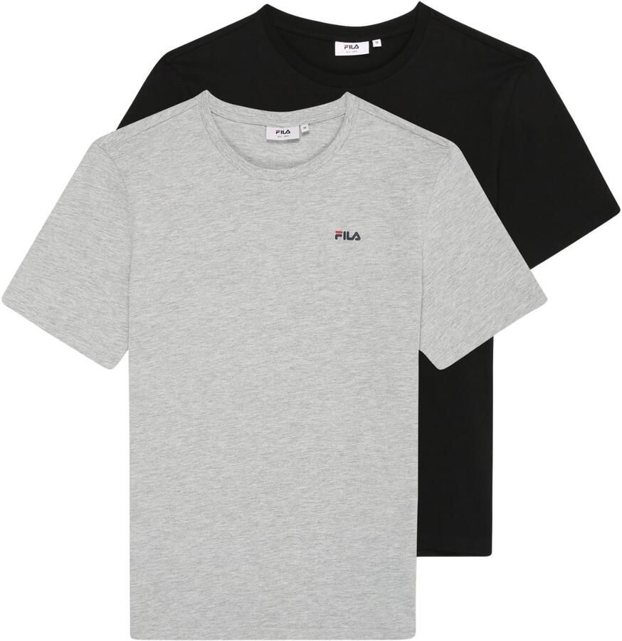 Fila T-shirt Heren Brod 2 pak Zwart Grijs