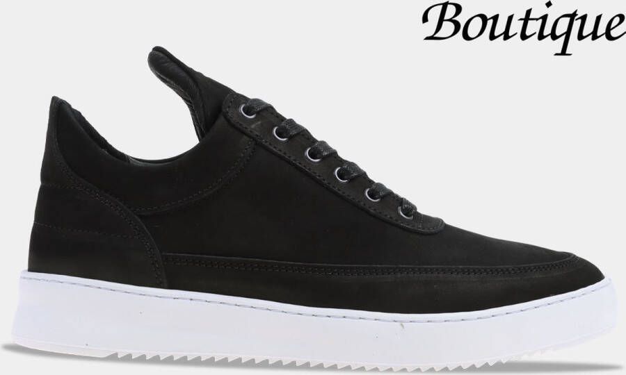 FILLING PIECES Lage Sneakers Heren Low Top Rip Basic Maat: 43 Materiaal: Nubuck Kleur: Zwart