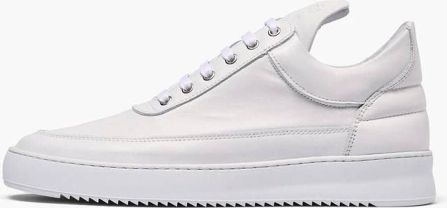 Filling Pieces Witte leren sneakers met geribbelde rubberen zool White Heren