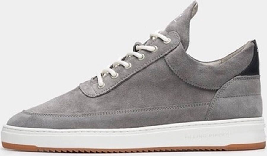 Filling Pieces Grijze Suède Lage Top met Rimpelontwerp Gray Heren