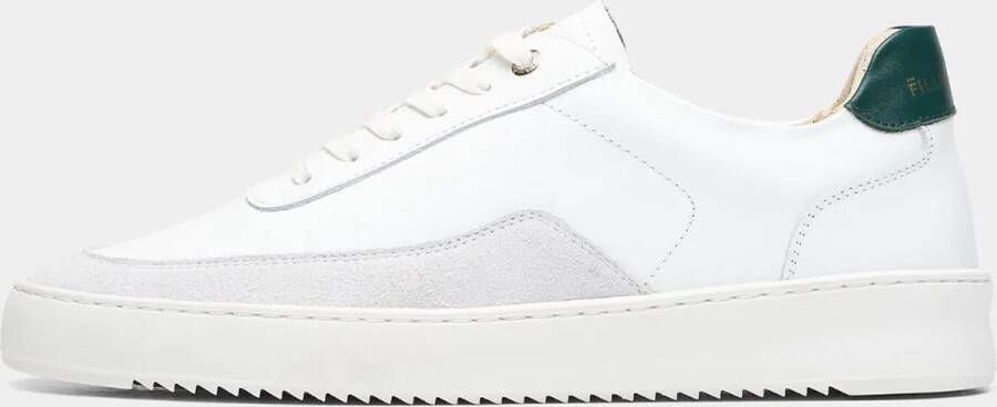 Filling Pieces Witte Leren Sneakers Klassiek Veters Stijlvol White Heren