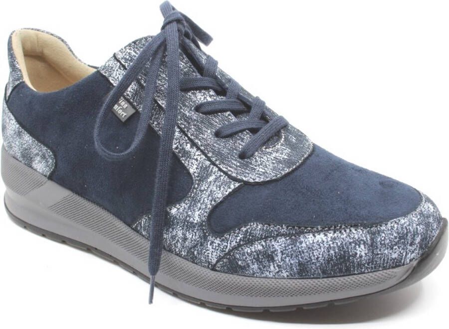 Finn comfort MORI 05067-902410 Blauw combi veterschoenen met stretch