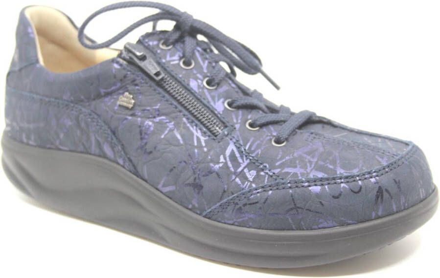 Finn comfort OTARU 02913-755046 Blauwe dames veterschoenen met rits