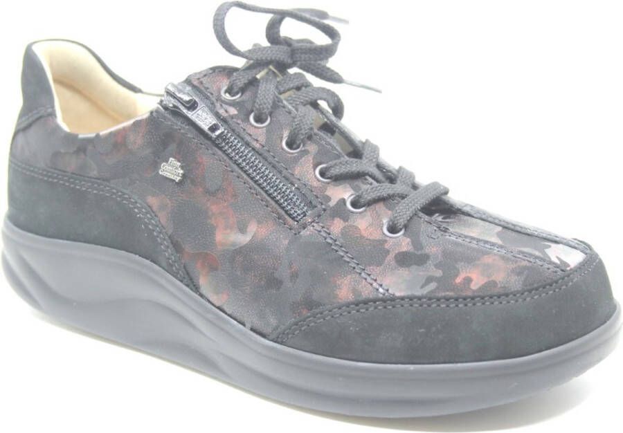 Finn comfort OTARU 02913-902675 Zwarte combi kleurige dames veterschoenen met rits