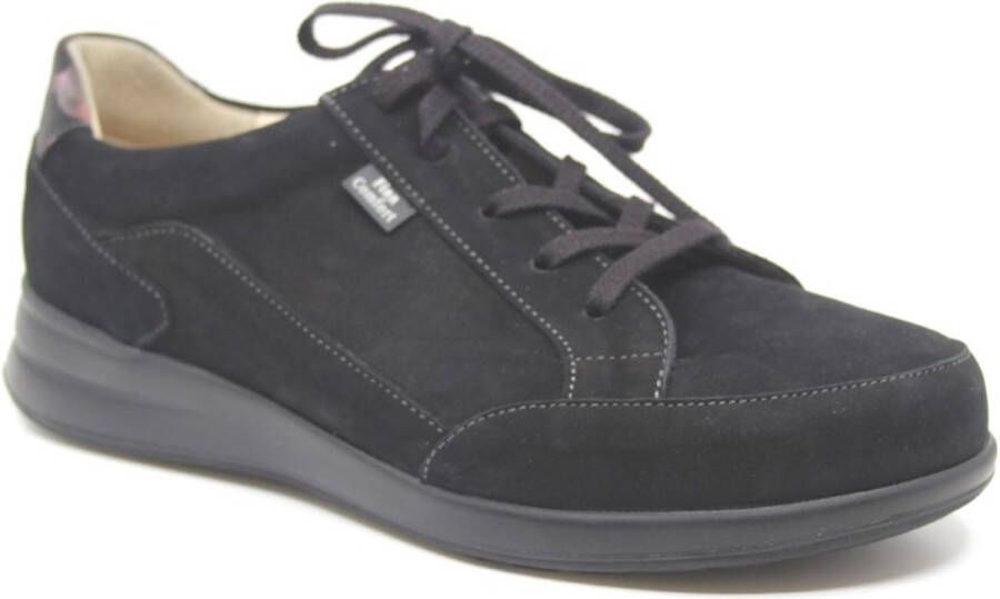 Finn comfort PRATO 02286-902675 Zwarte veterschoenen met rits en uitneembaar voetbed wijdte H