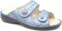 Finn comfort SANSIBAR 02550-288124 Blauw combi dames slipper met klittenband sluiting en een uitneembaar voetbed - Thumbnail 1