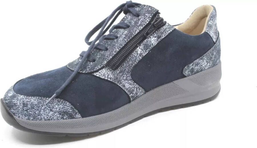 Finn Comfort MORI 05067 902410 Blauw combi veterschoenen met stretch