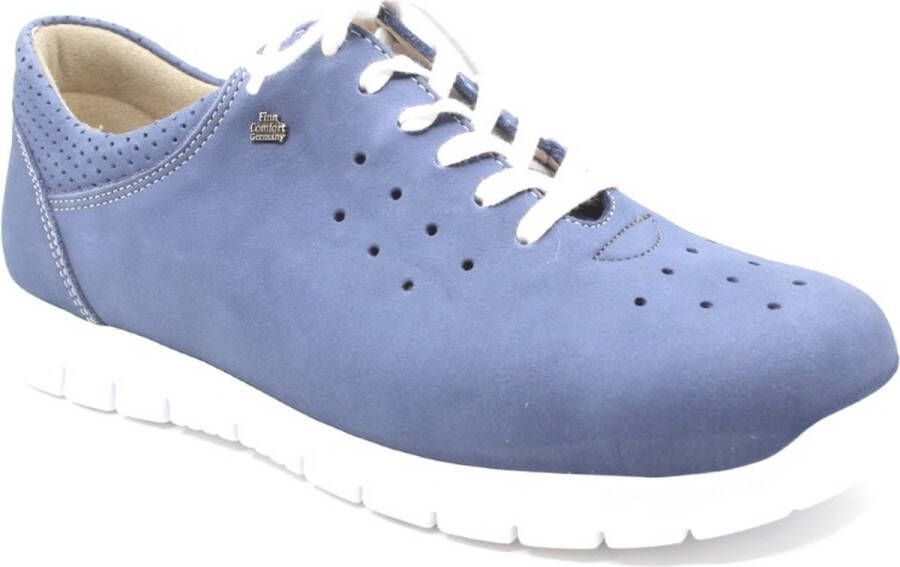 Finn Comfort BARLETTA 02851 007356 Blauwe lichtgewicht veterschoenen wijdte H