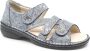 FinnComfort Finn Comfort BIELLA 82623-732241 Blauw combi dames sandaal met dichte hiel - Thumbnail 1