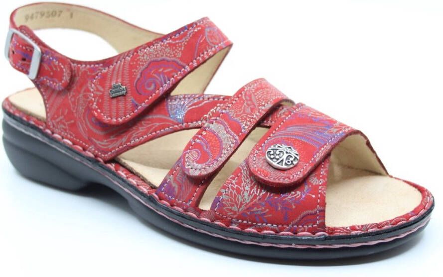 FinnComfort Finn Comfort Gomera sandaal rood met print