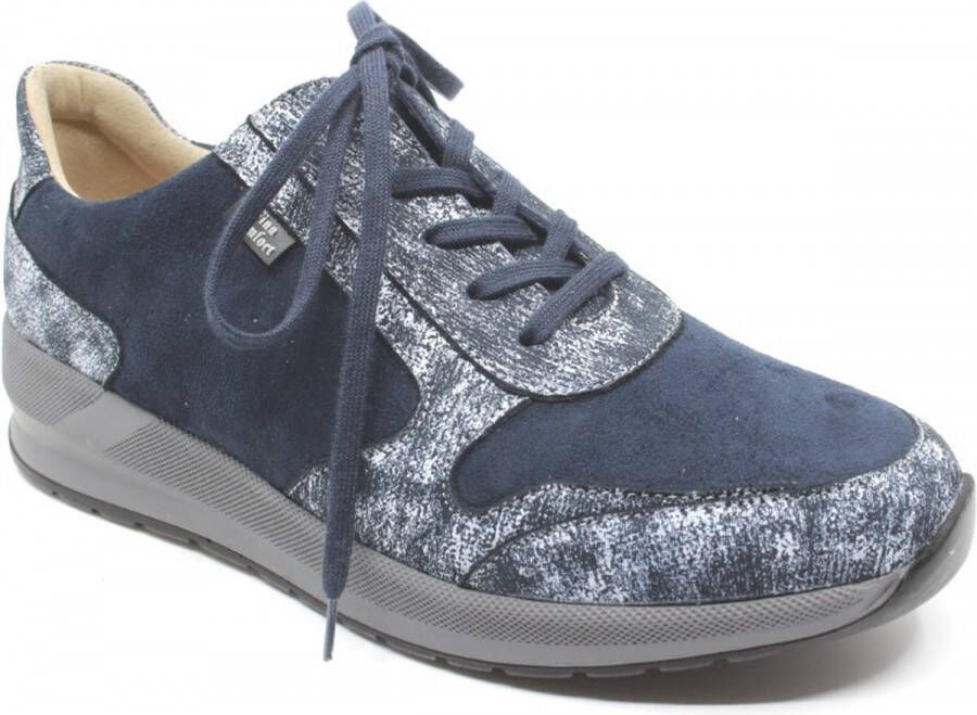 Finn Comfort MORI 05067 902410 Blauw combi veterschoenen met stretch