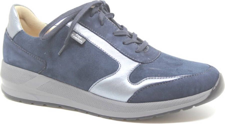 FinnComfort Finn Comfort MORI 05067-902503 Blauwe dames veterschoenen met stretch