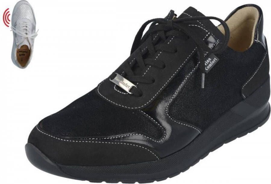 FinnComfort Finn comfort Mori zwarte veterschon lak en stretch