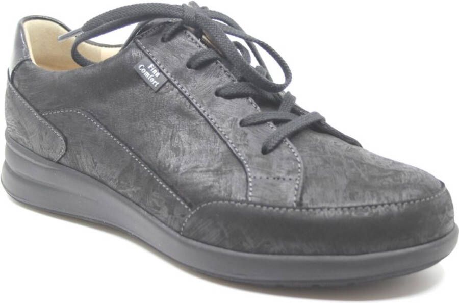 FinnComfort Finn Comfort PRATO 02286-902491 Zwarte dames veterschoen met dempende loopzolen
