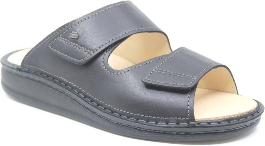 FinnComfort Finn Comfort RIAD 01505-676393 Zwarte heren slippers met klittenband sluiting