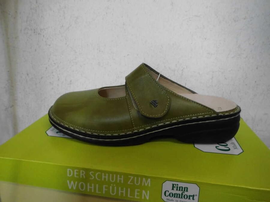 FinnComfort dames klompen groen