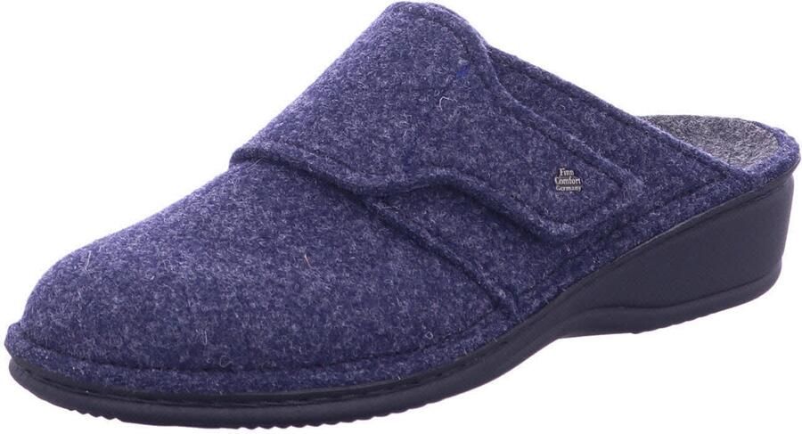 Finn Comfort Huisschoenen 'Hausschuh Damen 06550 416048 Filz in blau' blauw