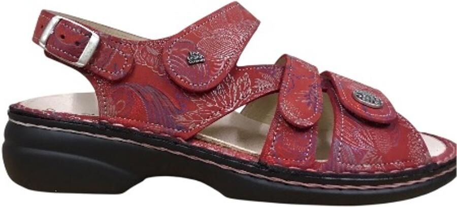 FinnComfort Finn Comfort Gomera sandaal rood met print