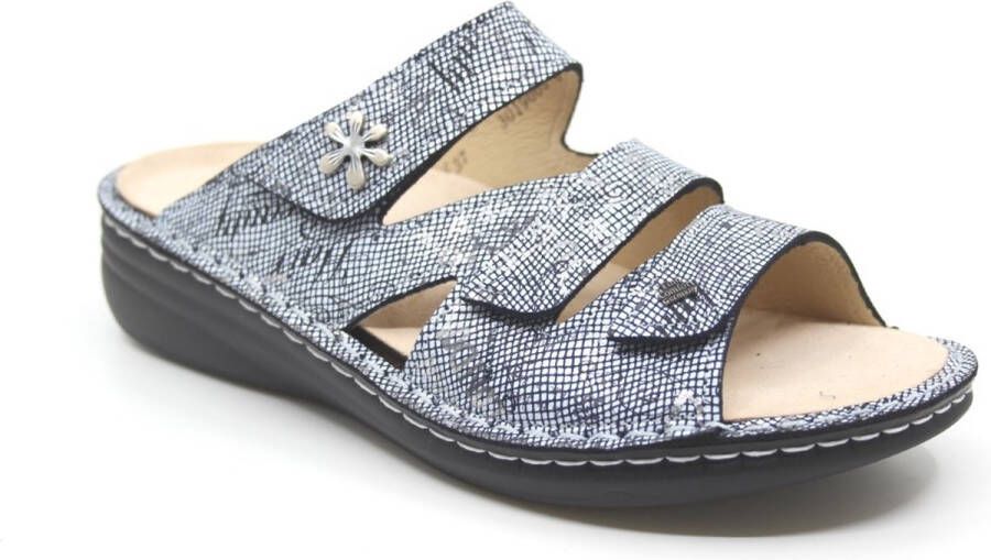 FinnComfort Grenada 02640 Words blue slipper Finn comfort Kleur Blauiw)