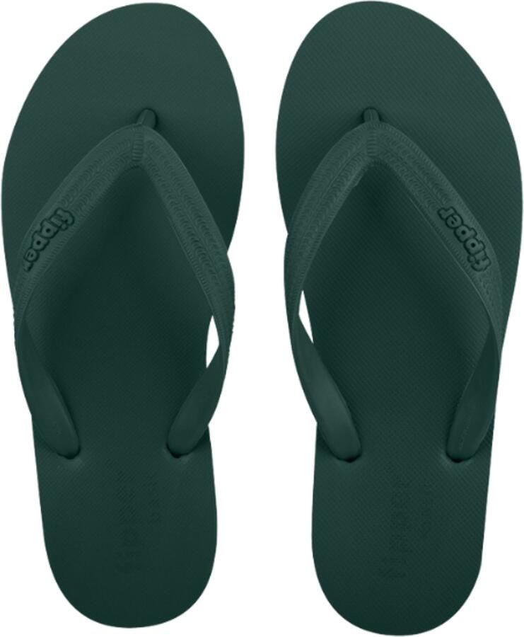 Fipper Basic M Green Zuccini Teenslippers Unisex Natuurrubber