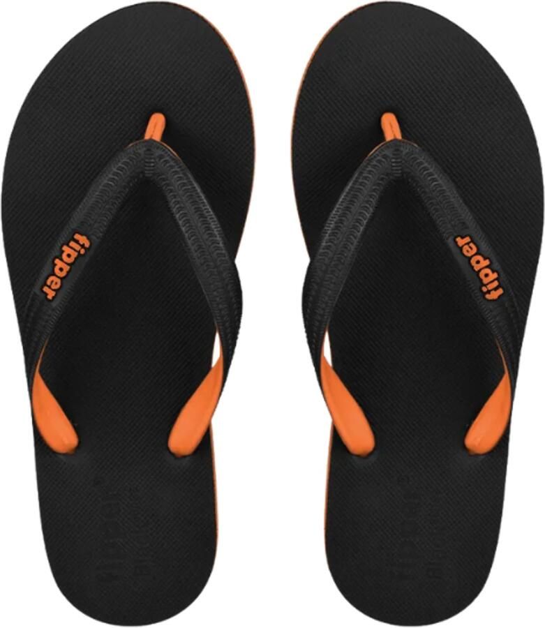 Fipper Black Serie Orange Teenslippers Unisex Natuurrubber