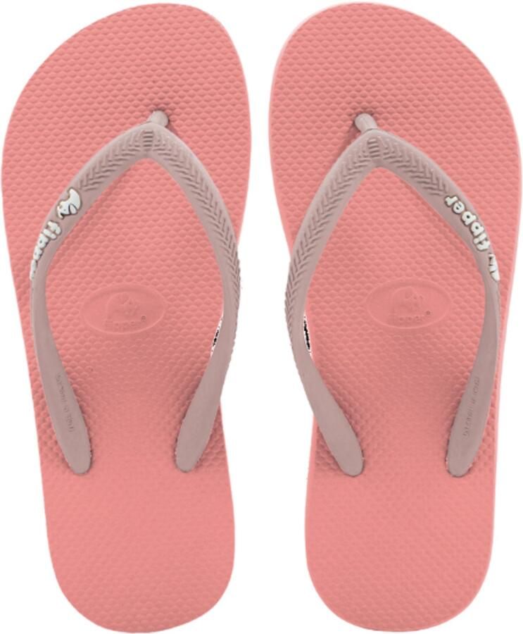 Fipper Slim Linea Pink Salmon Teenslippers Dames Natuurrubber