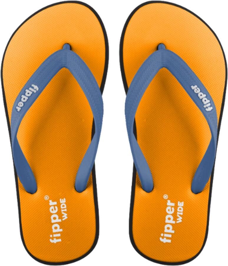 Fipper Wide Yellow Golden Roadblack Blue Teenslippers Unisex Natuurrubber