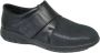 Fischer Dames Schoen Stretch Leer Klitband 18103 Zwart - Thumbnail 1