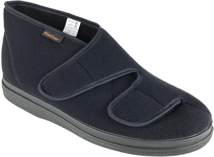 Fischer 13997 zwarte pantoffel met velcro voor steunzolen